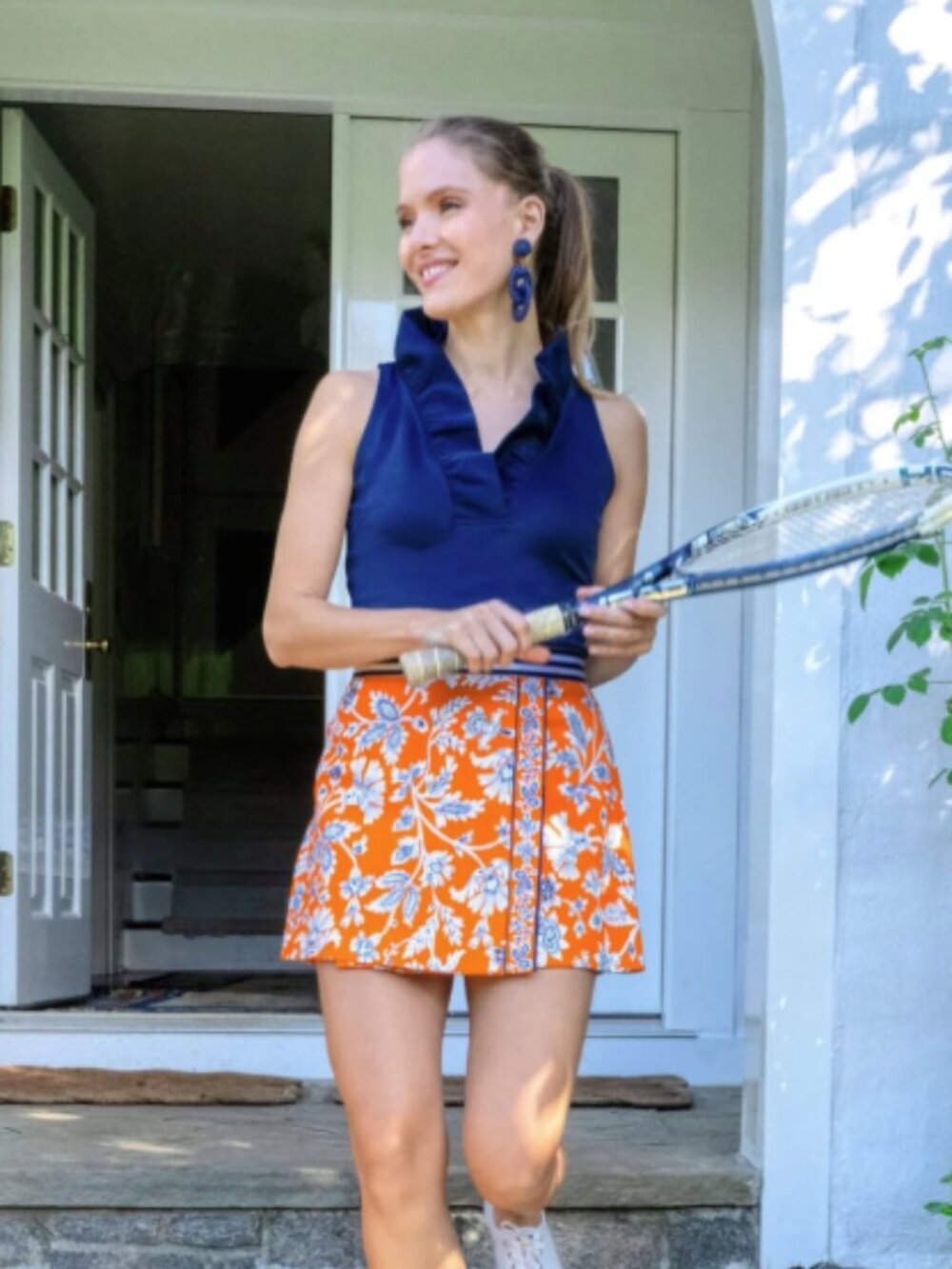 Gretchen Scott Peek A Boo Skort - Stunning Stippling - Orange Size Medium NWT